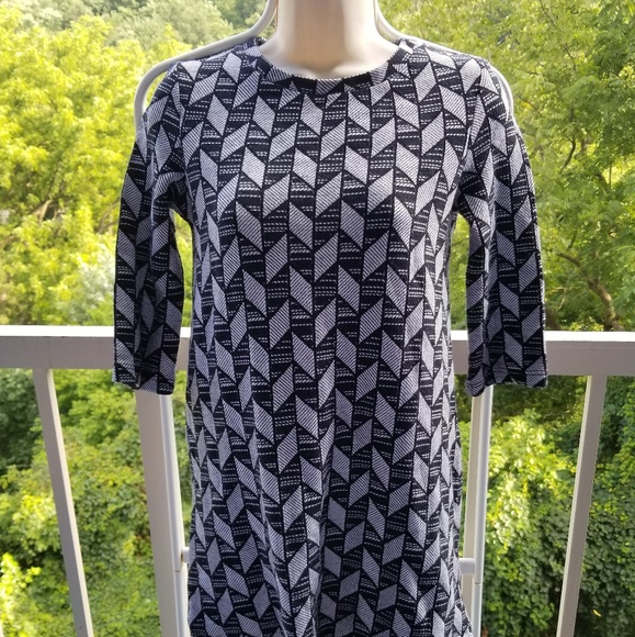 Zara Trafaluc Chevron Gray Black Mini Dress - Picture 2 of 8